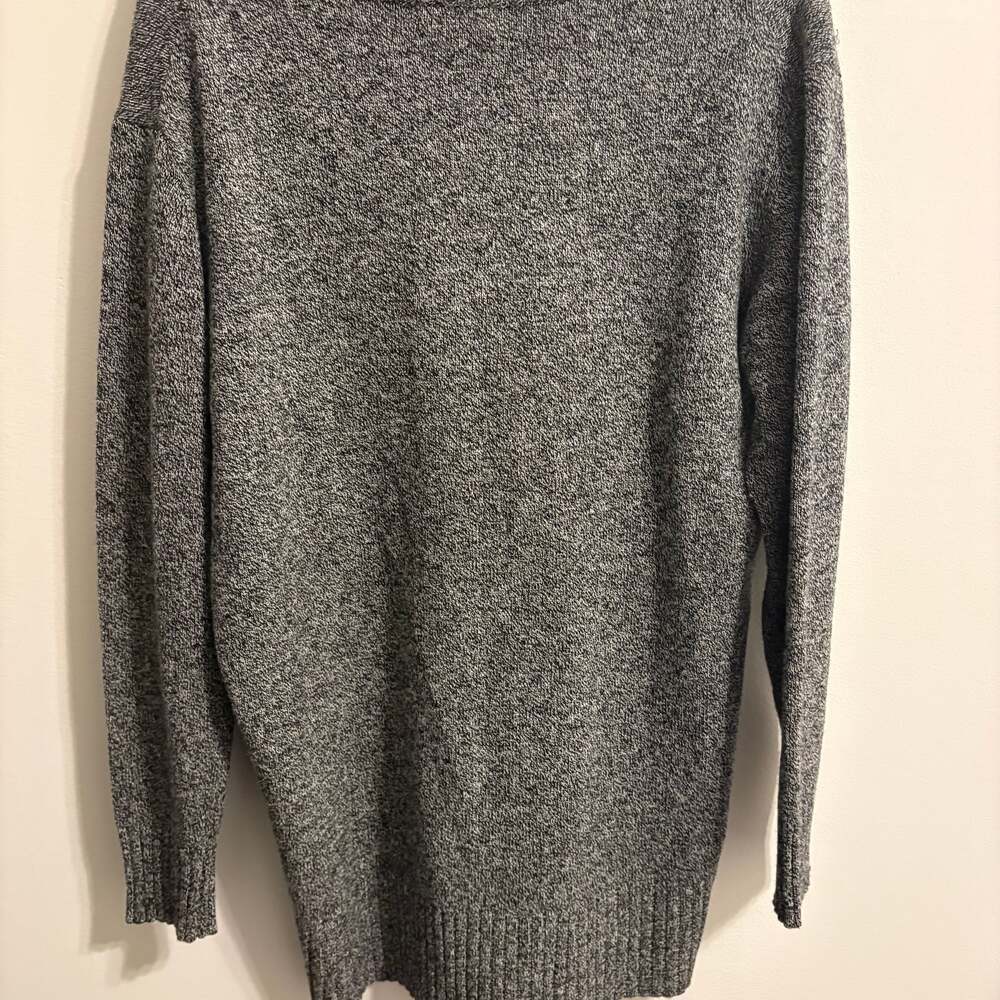 ATHLETA Vital V-Neck Tunic Sweater Cashmere Wool Blend Gray Heathered Medium - Picture 3 of 4